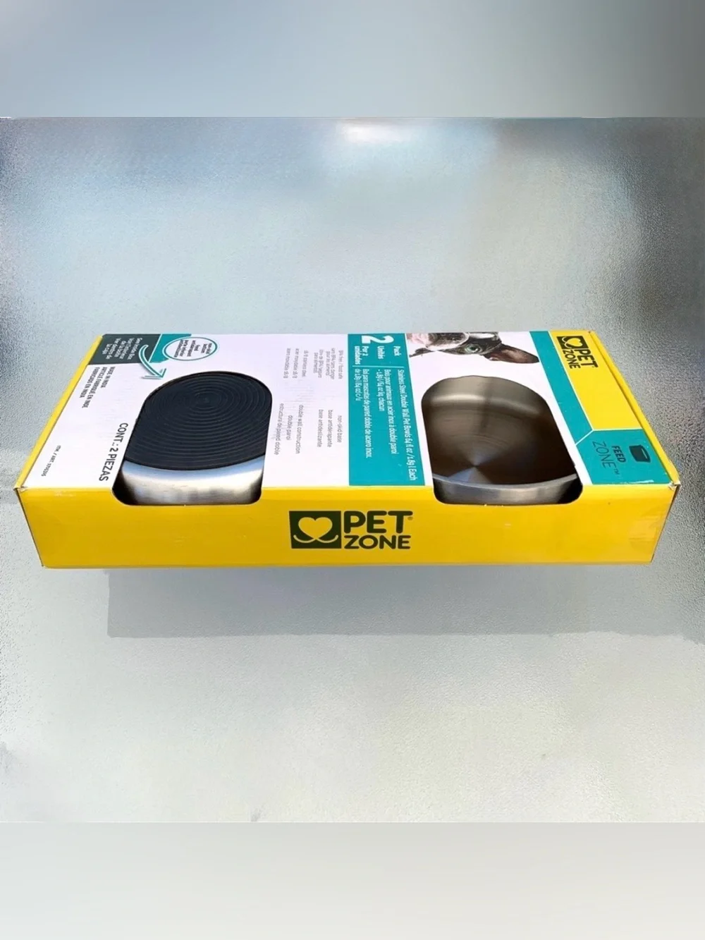 Pet Zone Feed Zone™ Stainless Steel Double Wall Pet Bowls ~ 2-Pack